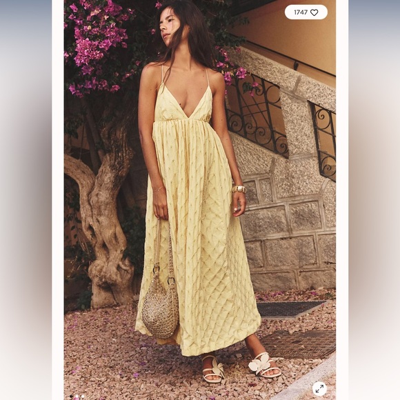Free People Dresses & Skirts - Free People Primmy Yellow Midi Dress - Flawed (see pictures)